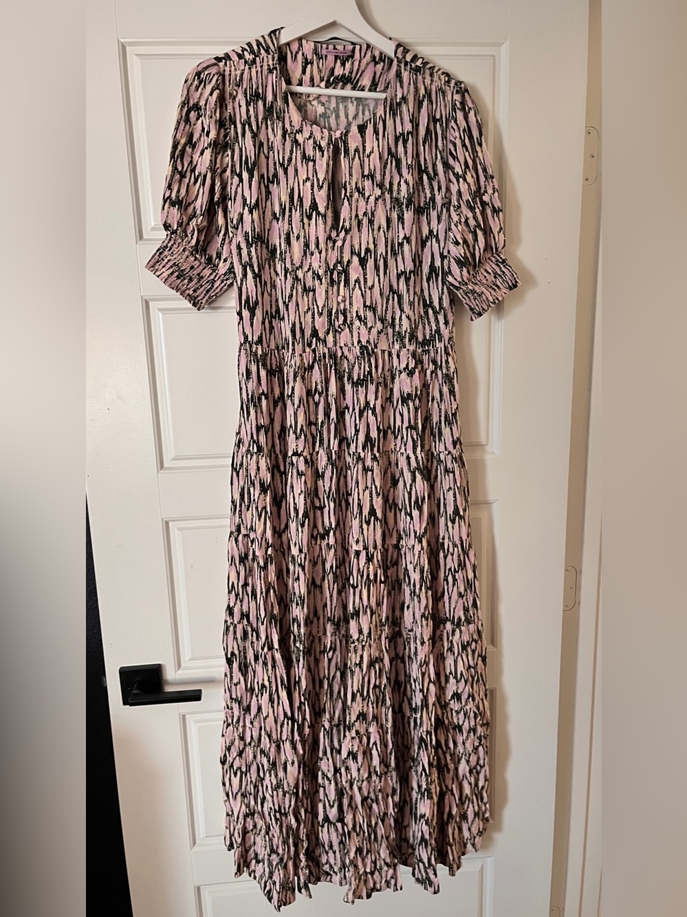 Scotch & Soda Pink and Black Tiered Maxi Dress